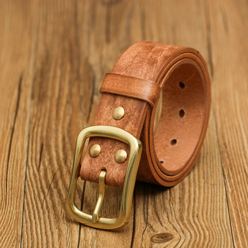Heavy Duty Genuine Leather Belt CLASSIC Dark Brown 1.5 Leather Belt