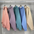 YLS High Quality 350G Fleece Winter Pullover Solid Pocket for Embossed Stringless Custom Oversized Hoodies