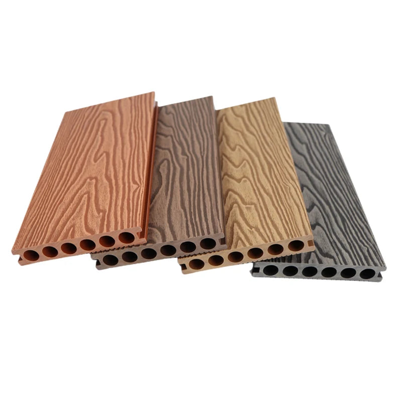 18mm Anti-Slip Outdoor Decking Waterproof Interlocking Terrace Flooring Teak Brushed Wood Plastic Composite Portable