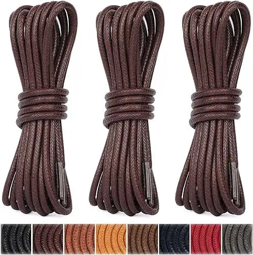 Wholesale Shoelaces Good Quality Round Waxed Shoe Laces 2.5mm Without Laces Leather Shoes for Men