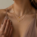 Simple Fashion Gold Plated Letter Necklace Tiny Cute Stainless Steel Initial Pendant Necklace to My Daughter