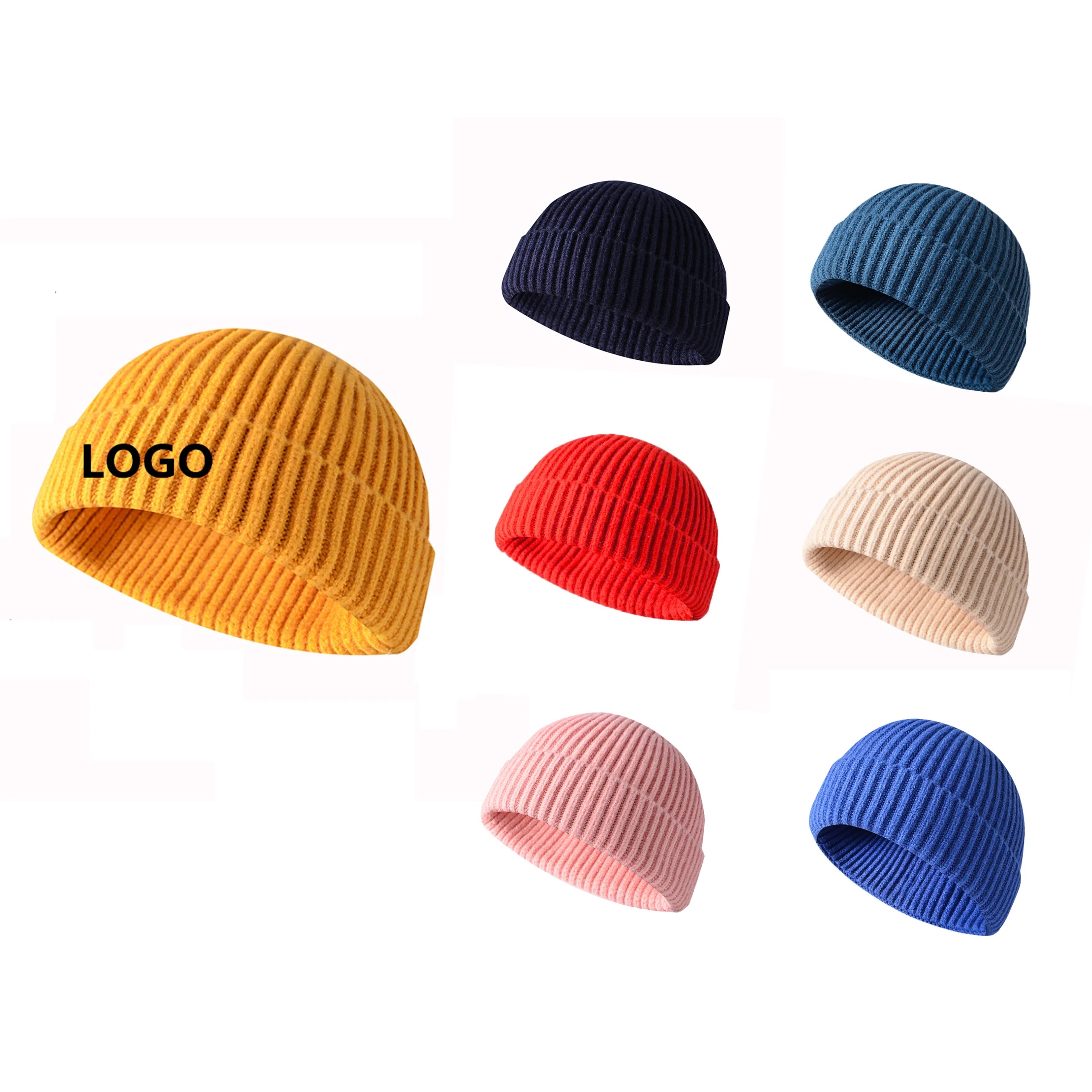 Custom Jacquard Solid Fleece Ski Cap Washed Skully Wool Slouchy Warm Beanie Common Travel Winter Hat