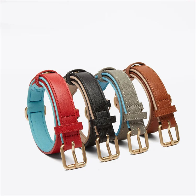 Super Soft Wholesale Plain Premium Solid Dog Leather Collar for Dog