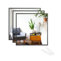 Full Length Mirror Tiles - 8 Inch X 3pcs Slim Framed Wall Mirror Set Make up Mirror for Vanity Bedroom Living Room