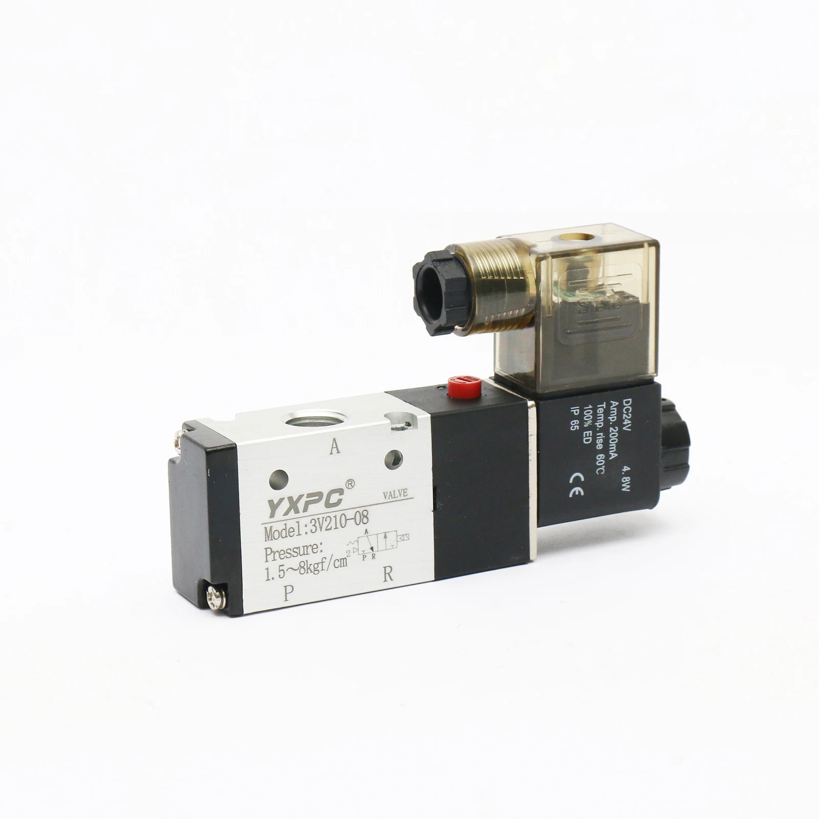 3V210-08 air 3/2 Way Pneumatic Control Valve Normally Closed Aluminum 220 Dc24v 1/4 Inch 3 Way Pneumatic Valve