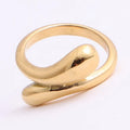 Hot Sale Women Trendy Minimalist Design Jewelry 18k Gold Plated Stainless Steel Geometric Asymmetrical Double Circle Ring