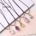 Hot Sale Classic Style Irregular Multicolor Rose Quartz & Amethyst Crystal Pendant Raw Stone Healing Quartz