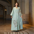Luxury Ramadan Muslim Kaftan Abaya Dress AB344 Women Dubai Jalabiya Elegant Gowns African Maxi Dress Plus Size Boubou Robe Djel