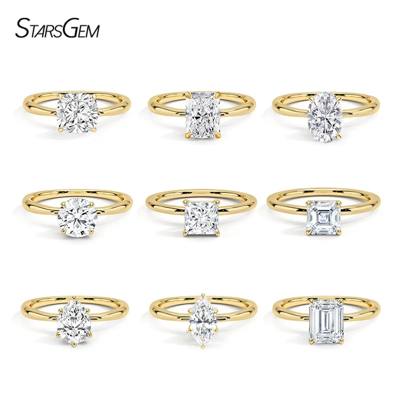 Fine Jewelry Certificated Diamond Ring PT950 Platinum Prong Setting Moissanite 18K 14K Gold Engagement Ring Bands Rings
