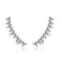New simple 925 sterling silver fashion diamond zircon moon and star stud earrings for women