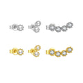 FUAMAY Custom 3 Pairs Brand Stud 925 Earrings Sets Aretes De Oro Mini White Pearl 2mm Freshwater Pearl Stud Earrings for Women