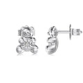 Dylam Cute Style Bling 18K Gold Plated Teddy Jewelry S925 Sterling Silver Earring Cz Cubic Zircon Bear Stud Earrings for Women