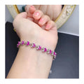Hot Popular Classic Style Natural Ruby Fine Jewelry Bracelets Rhodium and Gold Plated for Gift and Party