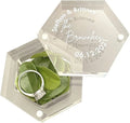 Custom Acrylic Ring Box Clear Hexagon Bearer Box Engagement Proposal Storage Gift for Wedding Party Girls Birthday Without Ring