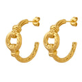 Factory Direct Sale Stainless Steel Hollow C-shaped Earrings Friendship Jewelry Earrings for Women