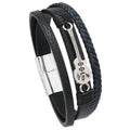 Wholesale Hip-hop Rock Jewelry Bracelets Bangles Fashion Guitar PU Leather Bracelet for Men