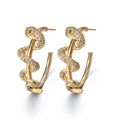 Wholesale Korean Style Stainless Steel Snake Earrings Popular Fashion Snake Shaped Ring ZirconTime 18k Gold Plated Earrings