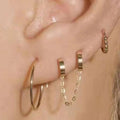 New Trendy Earring 18K Gold Plated Double Hoop Earring New Trendy Stainless Steel Jewelry