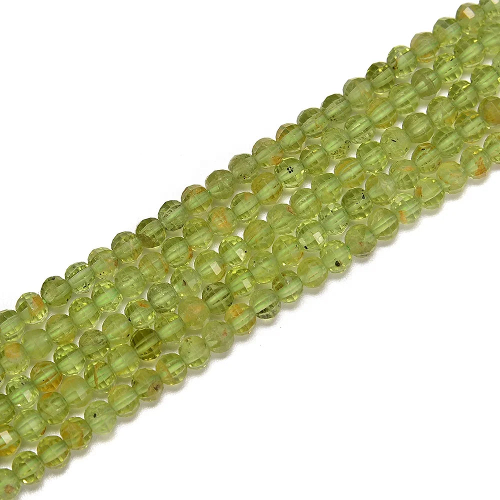 Customize Peridot Stone Bead 3x4mm Faceted Pumpkin Gemstone Loose Beads for Jewelry Making