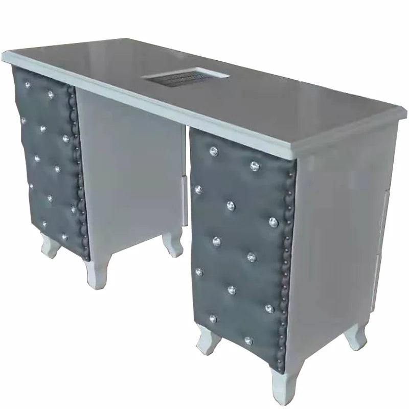 Foshan Factory Beauty Salon Single/Double White Manicure Table Nail Beauty  Salon Equipment Nail Table Manicure Table
