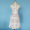 Women Lady Dress Apron Custom Print 100% Cotton Colorful Printed Cooking Bib Apron