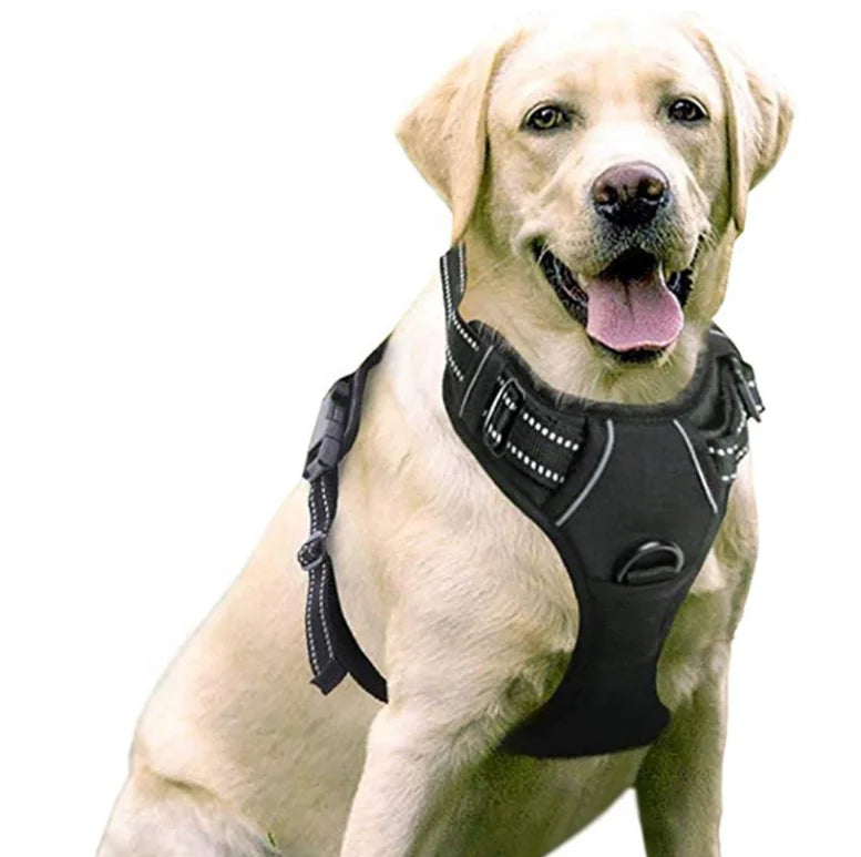 Wholesale Side Release Buckle Pet Harnesses Medium and Large Dog Vest Traction Rope Reflective Adjustable Dog Safety Harness Fur