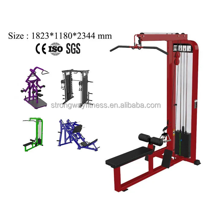 Commercial Gym Fitness Equipment Pin Load Selection Machines Strength Lat Pulldown Low Seated Row Machine