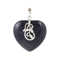 HZ Wholesale Natural Blue Sand Stone Chakra Healing Crystal Stone Heart Shape Pendant Women Fashion Necklace Heart Jewelry