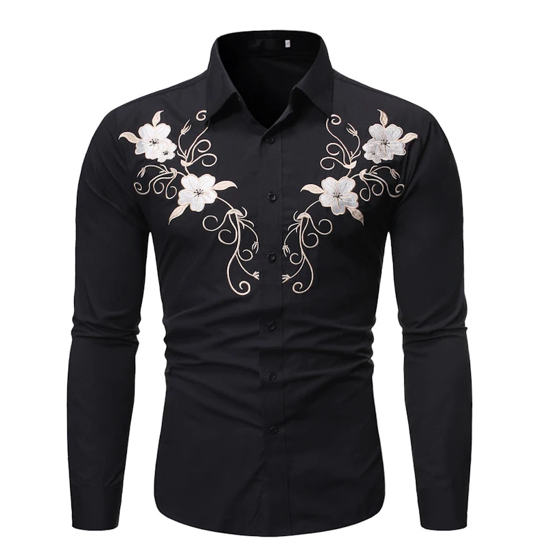 MS-90 One Dropshipping Hot Selling Men's Casual Fashion Printed Long Sleeve Shirt