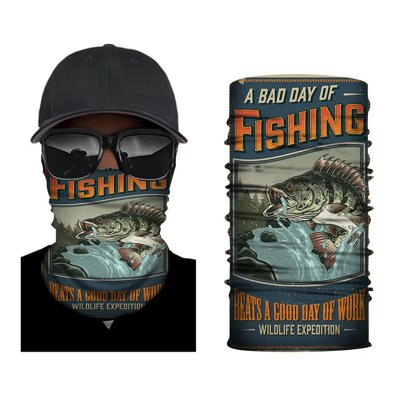 Custom Printed Seamless UPF 50+ Face Mask Bandana Outdoor Fishing Gaiter Milk Silk Brushed Neck Wholesale Customizable Cycling