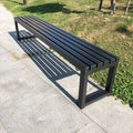 Outdoor Park Courtyard Simple Solid Wood Bench Galvanized Steel Metal Frame Anti-Corrosion Wood Bench Surface