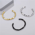 Hot Sale Unisex Stainless Steel Bangle Cuff 18K Gold Plated Twisted Crescent Moon Irregular Wave Open Bangles
