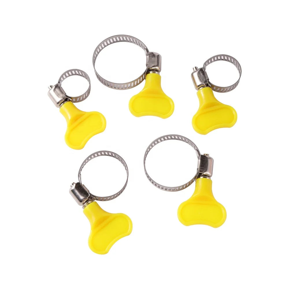 Adjustable Stainless Steel Plastic 8~38mm Pipe Worm Drive Hose Clamp Tube Fastening Flexible Clip Clamps