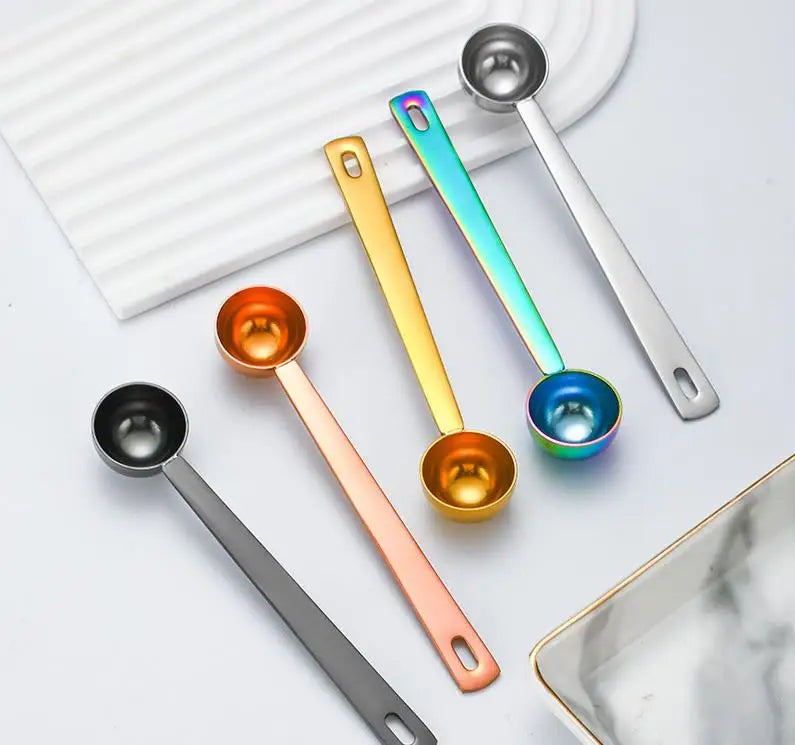 Wholesale Custom Metal Long Handle Stainless Steel Coffee Scoop Measuring Spoon 5ml 10ml Sugar Powder Spoons for Home Kitchen