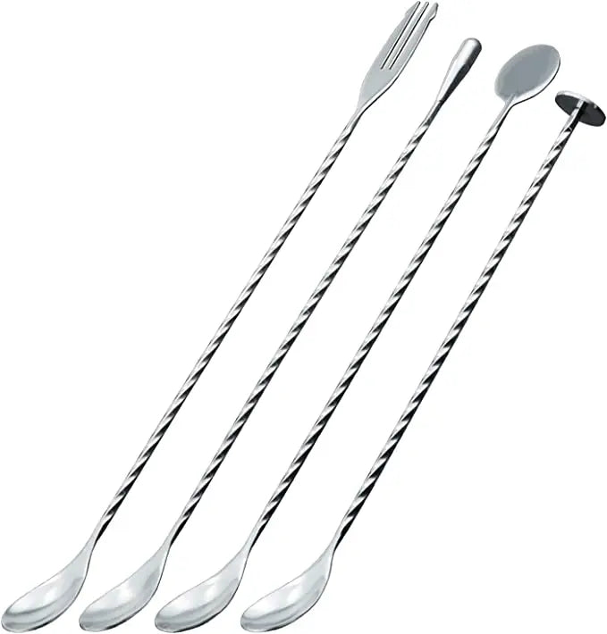 Customized Long Handle Spiral Design Metal Mixing Spoon 100% Food Grade Stainless Steel Bar Spoon Cocktail Stirrer  for Barware