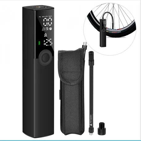NEWO Portable Electric Handheld Bicycle Pump Mini Cordless High-Pressure Rechargeable Inflator with LED Light and Presta Valve