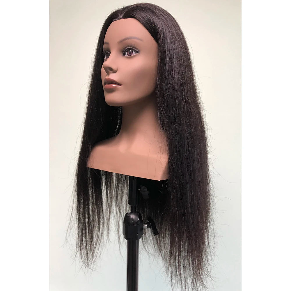 Dark Skin Europe Face Hair Mannequin With Shoulder for Hairdresser
