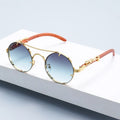 New Fashion Round Metal Sun Glasses for Men Unique Gold Frame with UV400  Casual Vacation Travel Sunglasses