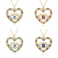 Ins Style Devil Eye French Style Oil Drop Pendant Necklace Copper 18k Love Zircon Eye Clavicle Chain