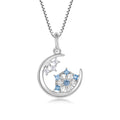 QX FINE Jewelry CUSTOM OEM Wholesale 925 Sterling Silver Moon Snowflake Necklaces for Women