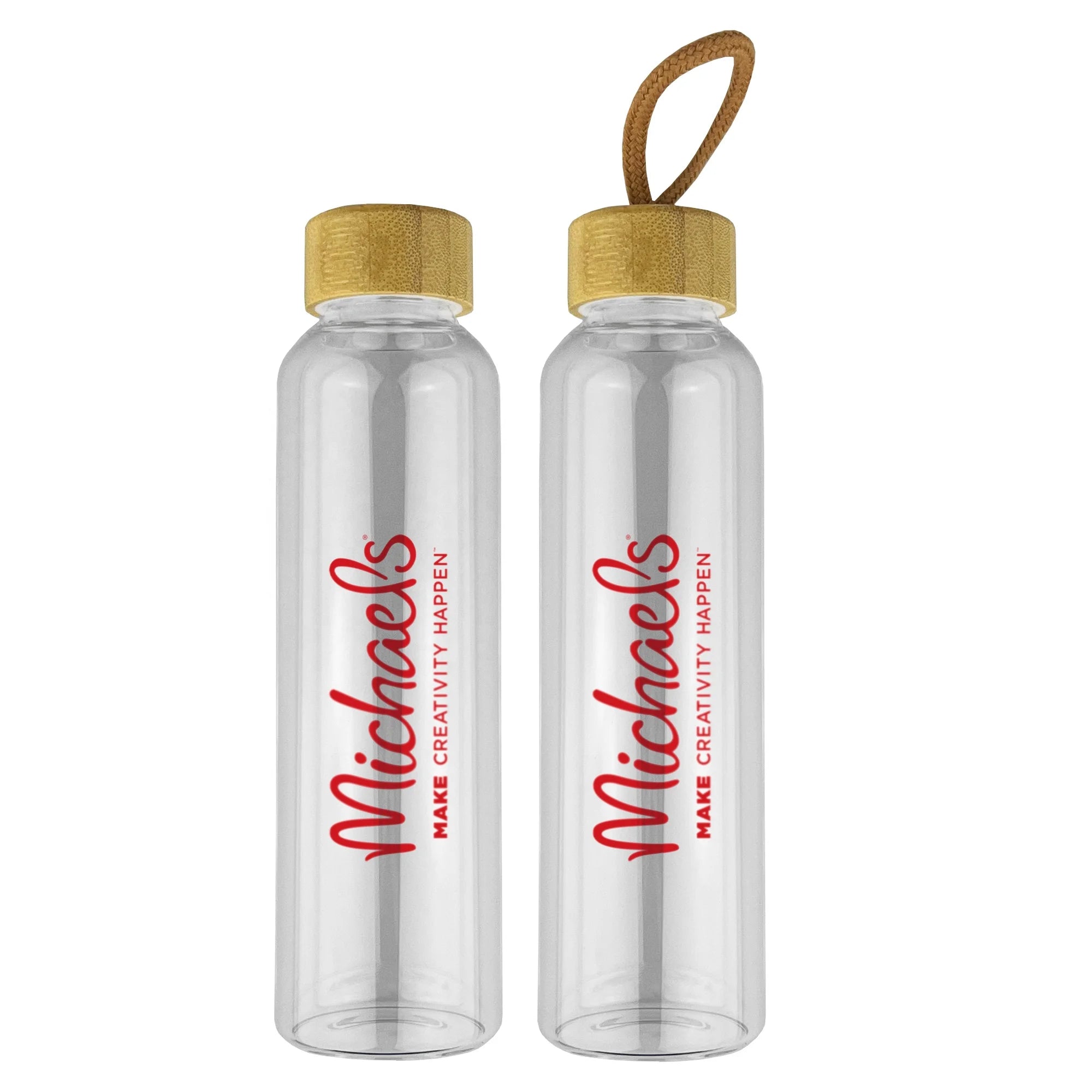 550ML Glass Drink Bottle Single-walled Glass Promotional Gifts DB030 Wholesale Glass Drink with Bottle Bamboo Lid in Stock
