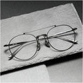 Casual the New 2023 Retro Round Protection Game Computer Blue-Ray Glasses Fashion Double Eyewear Frame Frame Titanium Frame Man