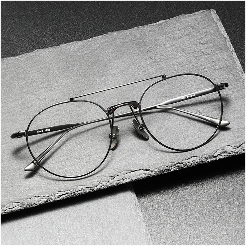 Casual the New 2023 Retro Round Protection Game Computer Blue-Ray Glasses Fashion Double Eyewear Frame Frame Titanium Frame Man