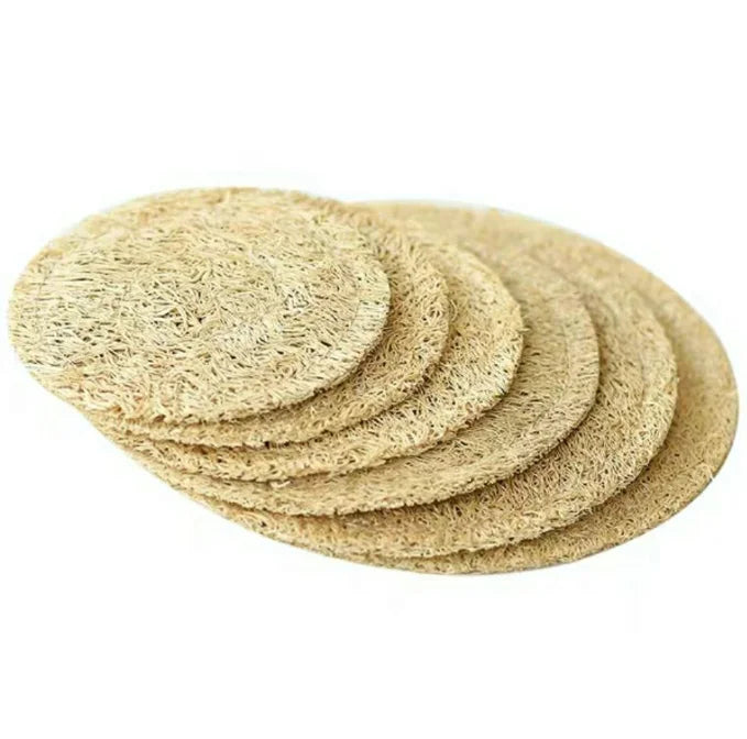 Factory Supply Natural Loofah Sponge Coaster Heat Insulation Coffee Tea Cup Mat Loofah Coffee Tea Mat & Pads