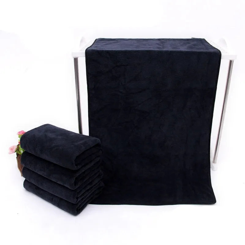 Microfiber Towel Black Hair Drying Salon Towel