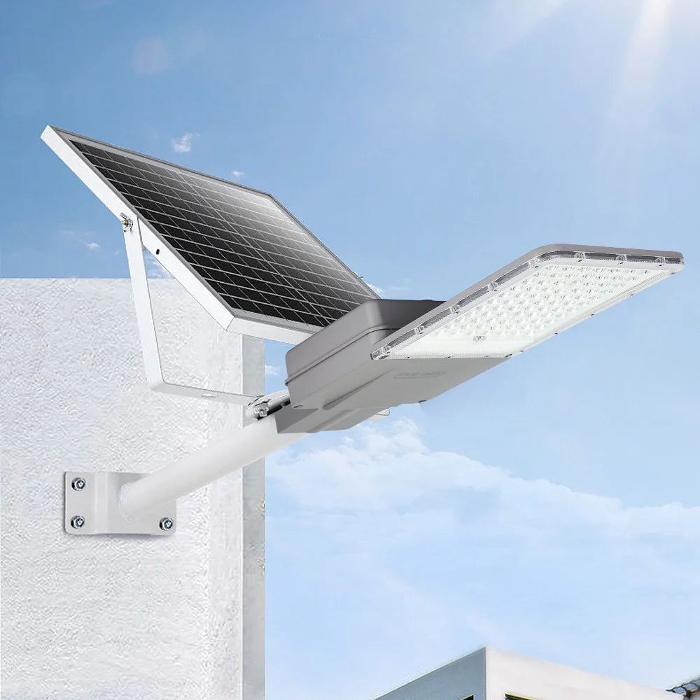 KCD Factory Price Lithium Battery SMD IP67 100w 180w 200w 250w Rechargeable Aluminum Split Solar LED Street Light for Outdoor
