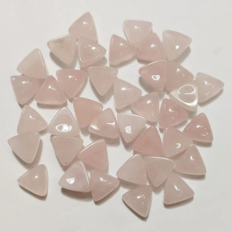 DIY Nice Quality Natural Gemstone 10mm Triangle Rose Quartz Cabochons Crafts