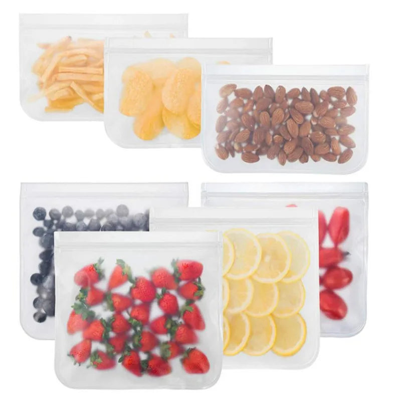 Factory Wholesale Food Grade Peva Silicon Ziplock Reusable Freezer Sandwich Silicone Storage Silicone Food Storage Bag for Food