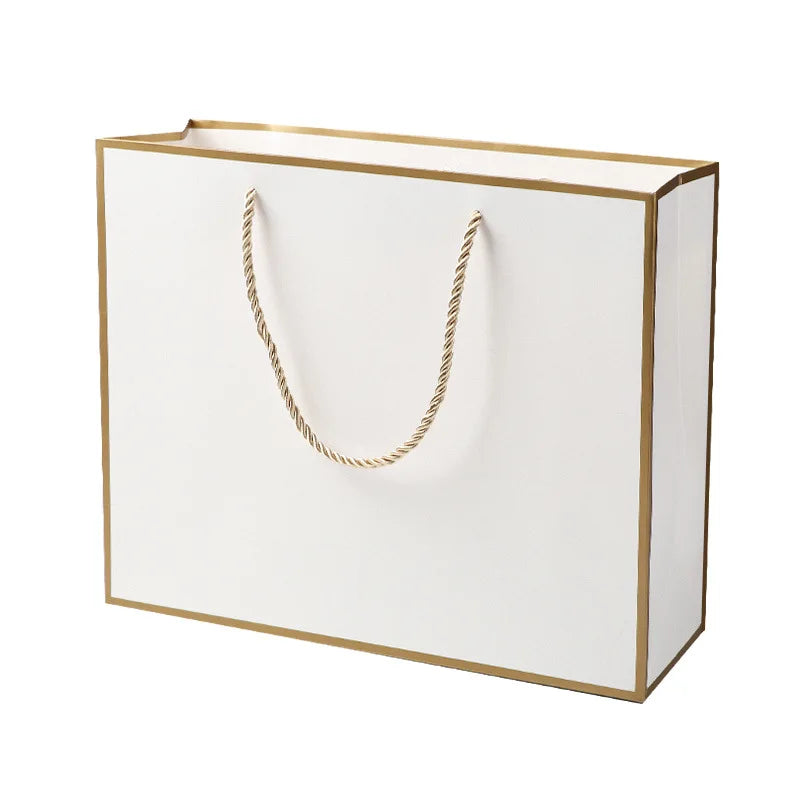 Manufacture Custom Reusable Retail Luxury logo Printed Cardboard Paper Bags White logo Boutique Shopping Paper Gift Carry Bags
