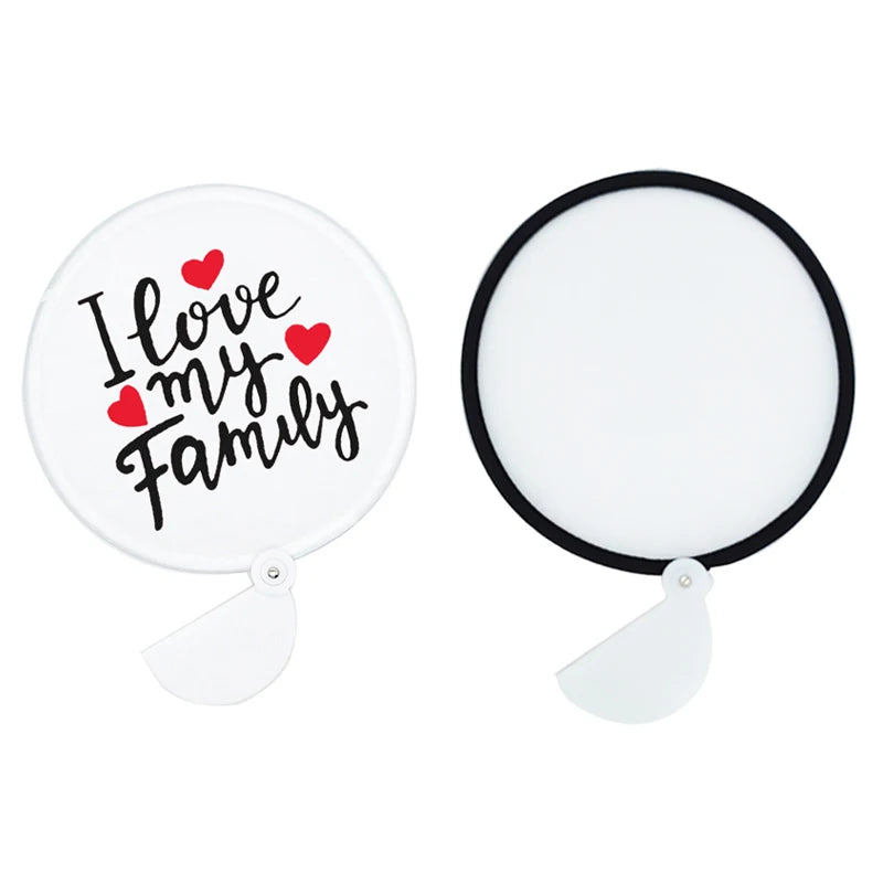 Qualisub Personalized Sublimation Folding Fan Blanks Portable Folding Fan for Sublimation Folding Fan with Handle